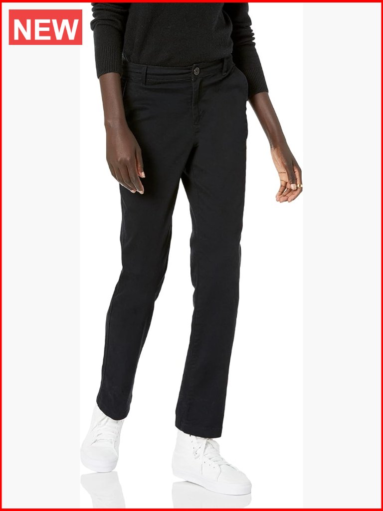 Mid-Rise Straight Leg Slim Fit Stretch Chino Pants Work-To-Weekend